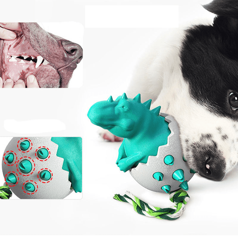 Pet Dog Toys Silicone Dinosaur Eggs Slow Food Overfeeding Ball Chew Release  Anxiety For Small Medium Large Dogs Accessories